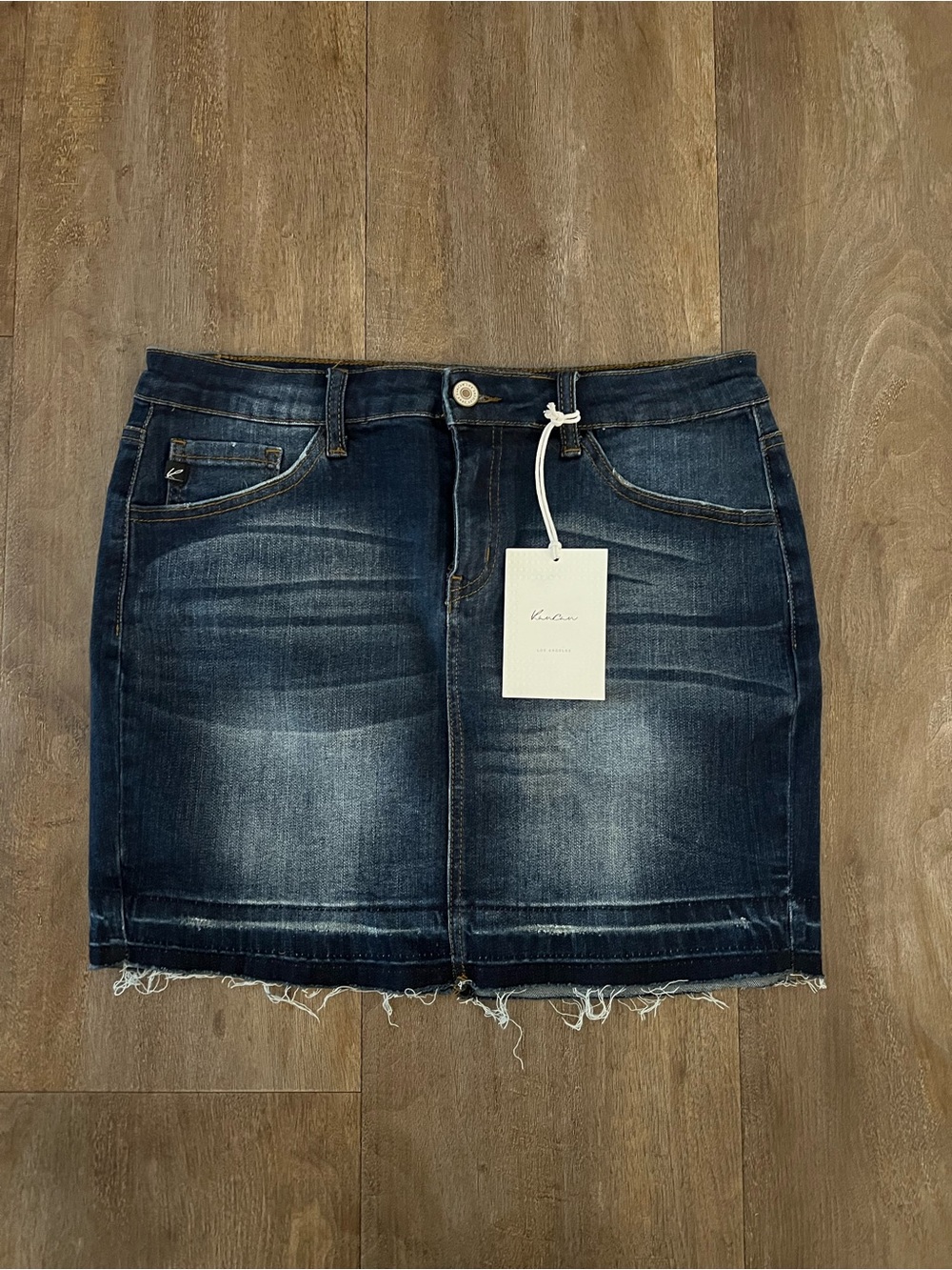 KanCan Dark Blue Washed Denim Mini Skirt
